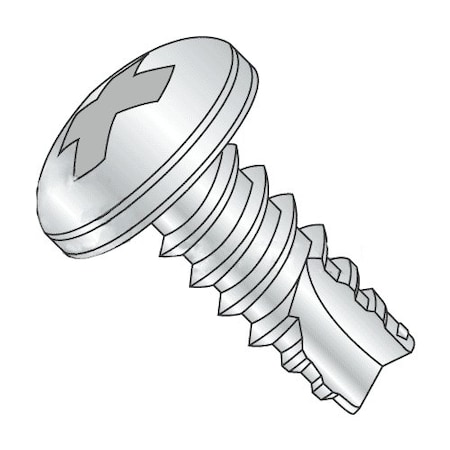 Newport Fasteners Thread Cutting Screw, #10 x 1 in, Zinc Plated Steel Pan Head Phillips Drive, 3700 PK 147852-3700